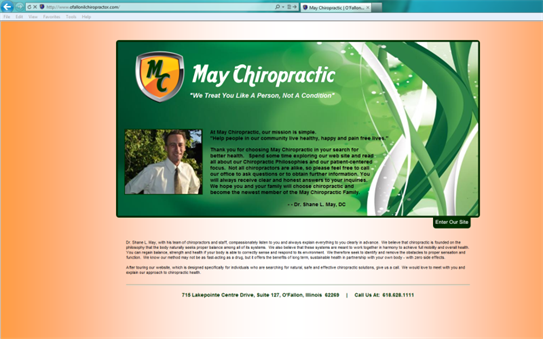 Splash Page Example  ::  May Chiropractic  ::  800 x 500